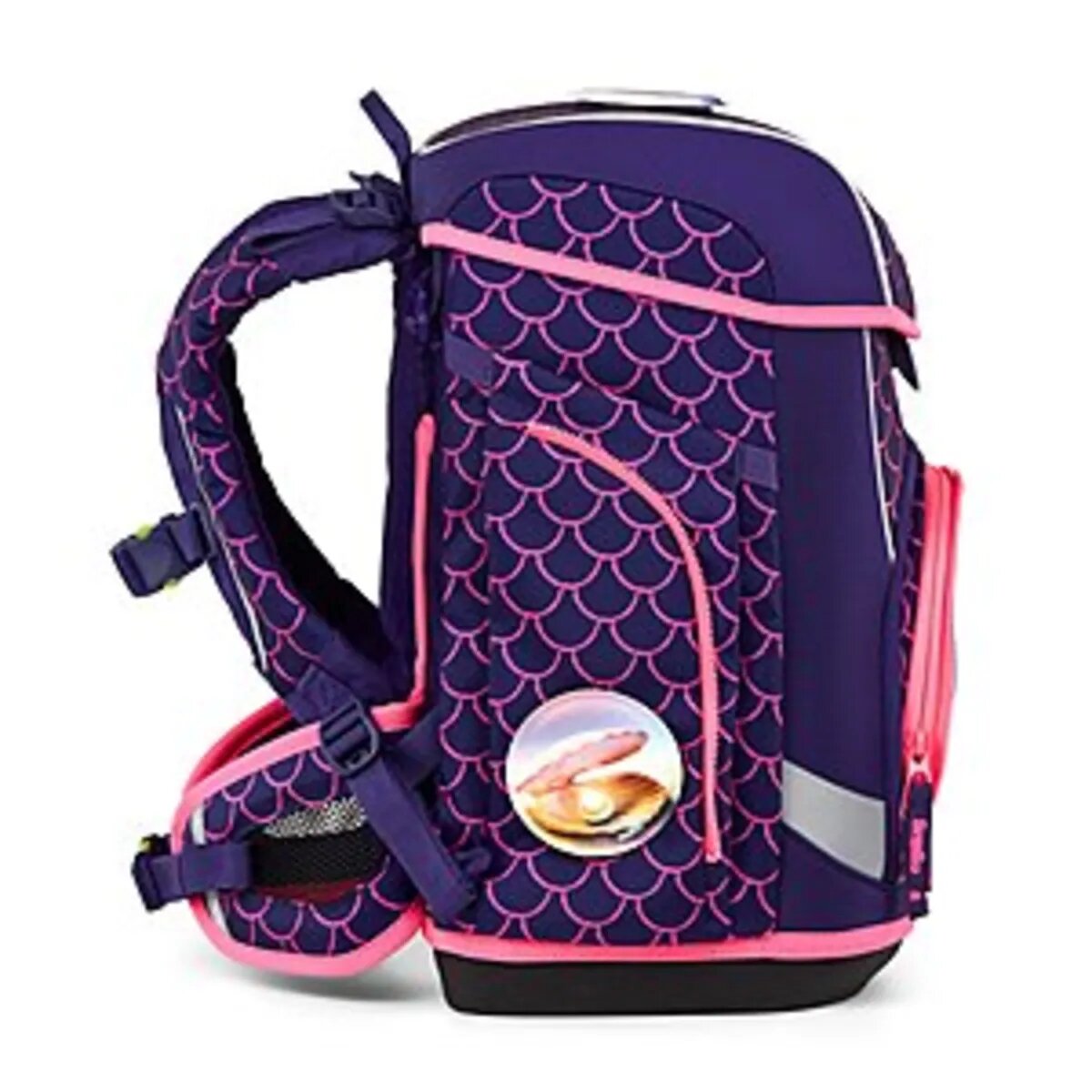 ergobag Cubo Light Schulranzen-Set PerlentauchBär, 5-teilig rosa lila 19 Liter