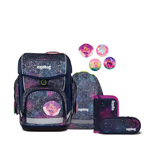 ergobag Cubo Schulrucksack-Set Bärlaxy Reflex Glow, 5-teilig