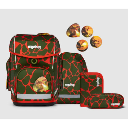 ergobag CUBO Schulrucksack-Set FeuerspeiBär, 5-teilig