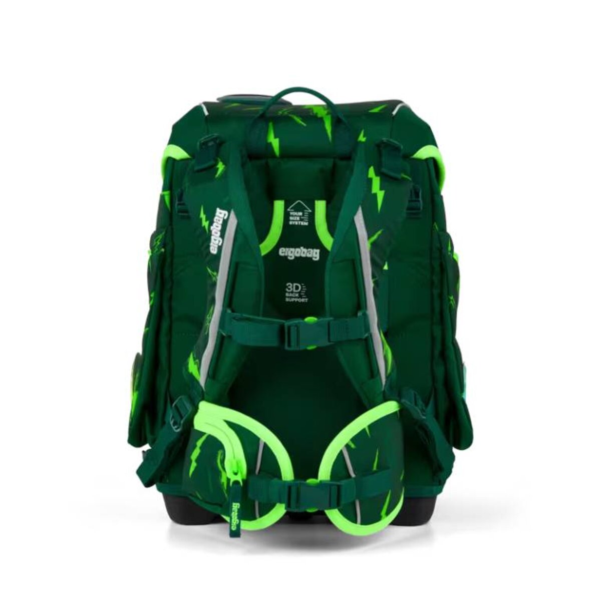 ergobag cubo Set Schulranzen-Set Bärtastisch Grün 5-teilig 19 Liter