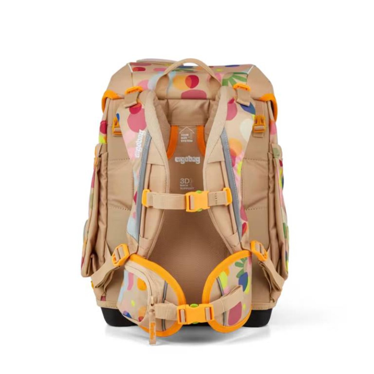 ergobag Cubo Set Schulranzen-Set Flower PowBär, 5-teilig Beige 19 Liter