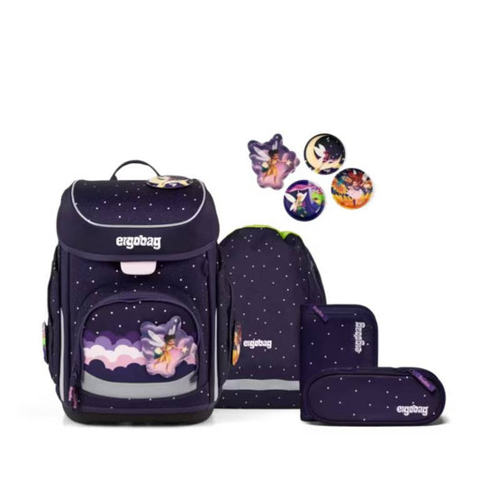 ergobag cubo Set Schulranzen-Set SternguckBär Rosa Lila 5-teilig 19 Liter