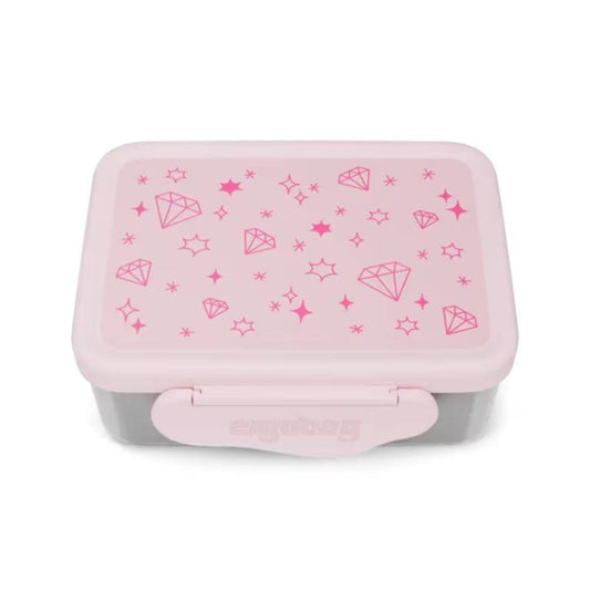ergobag Edelstahl Brotdose Glitzer rosa 17 x 7 x 14 cm