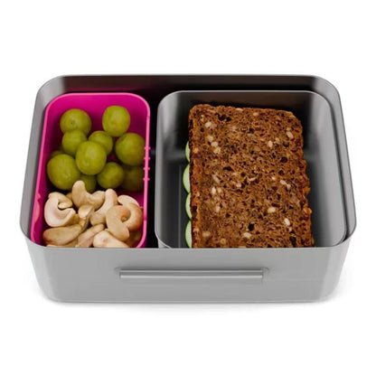 ergobag Edelstahl Brotdose Glitzer rosa 17 x 7 x 14 cm