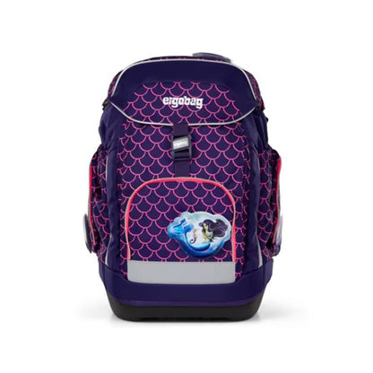 ergobag Maxi Schulranzen-Set PerlentauchBär, 6-teilig Rosa, Lila 24 Liter