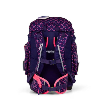 ergobag Maxi Schulranzen-Set PerlentauchBär, 6-teilig Rosa, Lila 24 Liter
