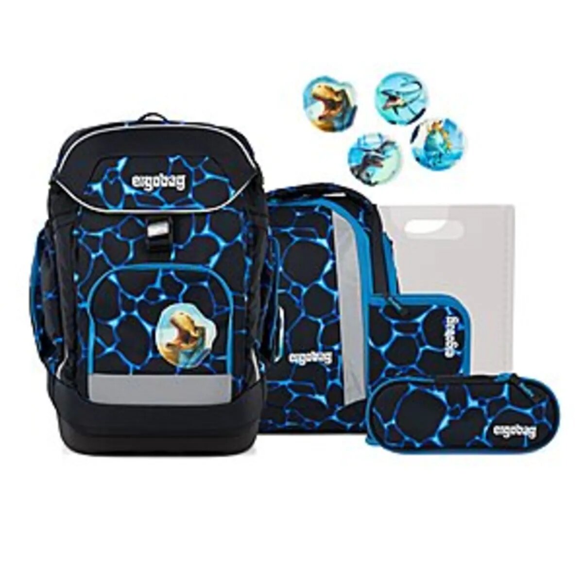 ergobag Maxi Set Schulranzen-Set 6-teilig Bärassic Garden Blau 24 Liter