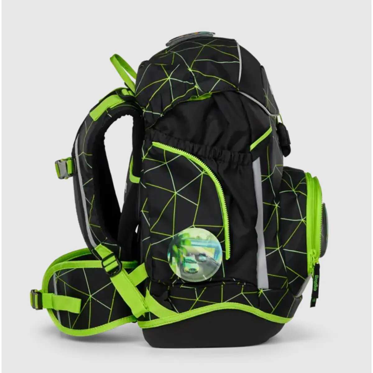 ergobag PACK Schulranzen-Set CyBär Race, 6-teilig schwarz grün 20 Liter