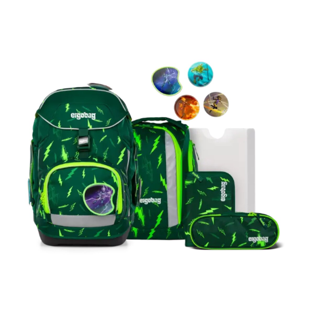 ergobag PACK Schulrucksack-Set Bärtastisch, 6-teilig