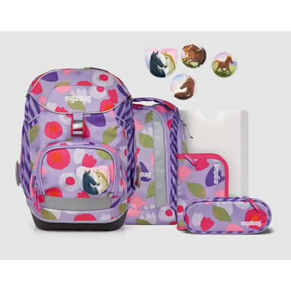 ergobag PACK Schulrucksack-Set BlütenzauBär, 6-teilig