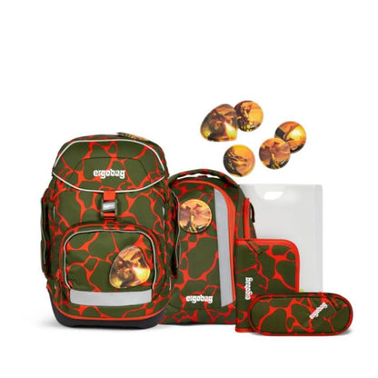 ergobag Pack Set Schulranzen-Set FeuerspeiBär LUMI Edition, 6-teilig 20 Liter