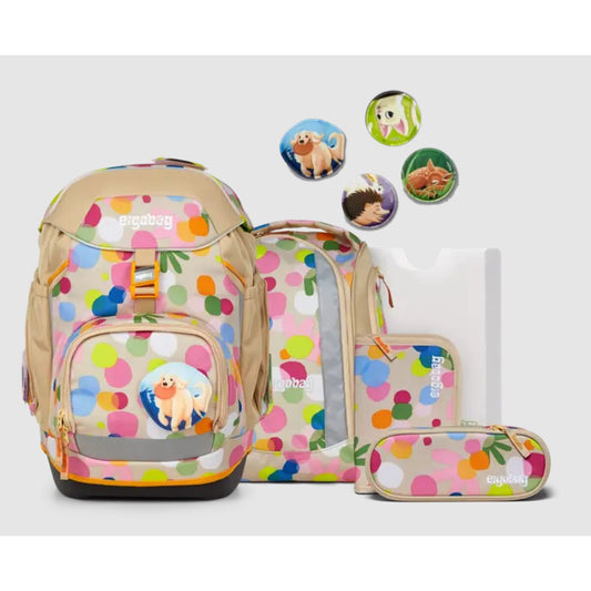 ergobag PACK Schulrucksack-Set Flower PowBär, 6-teilig