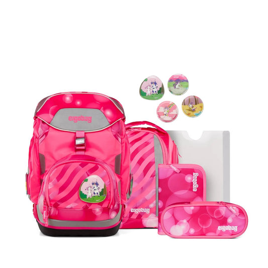 ergobag Pack Schulrucksack-Set KuntBärbuntes Einhorn, 6-teilig