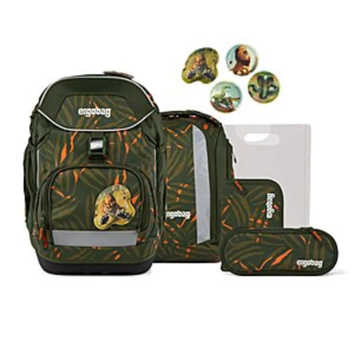 ergobag Pack Set Schulranzen-Set ExBärdition, 6-teilig Grün Orange 20 Liter