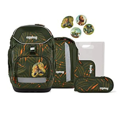 ergobag Pack Set Schulranzen-Set ExBärdition, 6-teilig Grün Orange 20 Liter