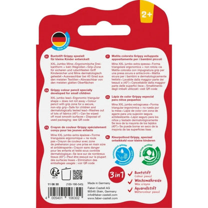 Faber-Castell Buntstift Grippy 6er Set mit weicher XXL Jumbo Mine