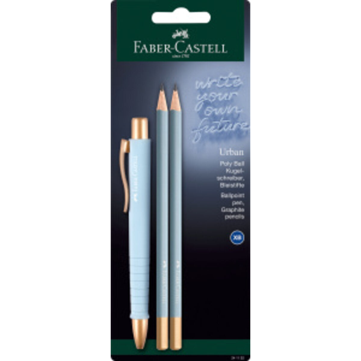 Faber-Castell Set: KS Poly Ball Urban mit 2x BS Urban BK sky blue