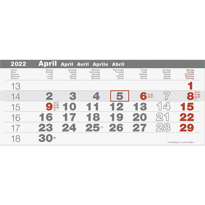 Glocken Dreimonatskalender 29 x 52 cm, 2022