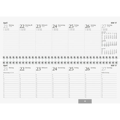 Glocken Querkalender 2026, 29,7x10,5cm, blau