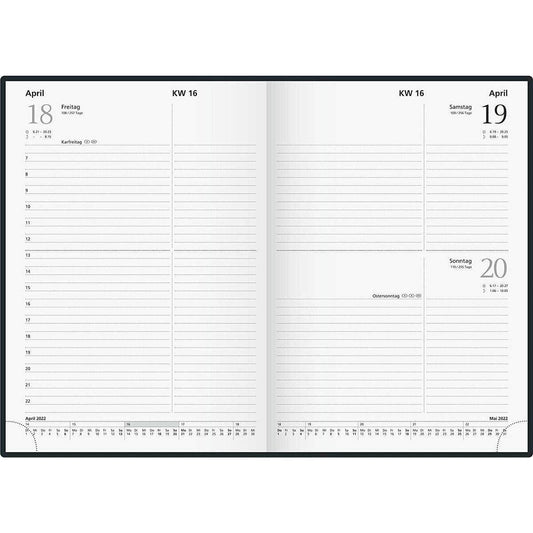 Glocken Tageskalender Buchkalender 2022 Blattgröße 14,5 x 20,6 cm, schwarz
