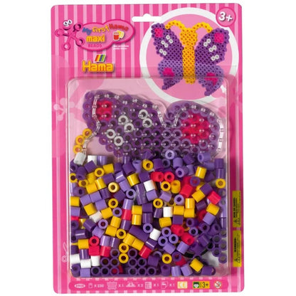 Hama Maxi Bügelperlen, Set Schmetterling mit ca. 250 bunten Bastelperlen, Ø 10,0 mm