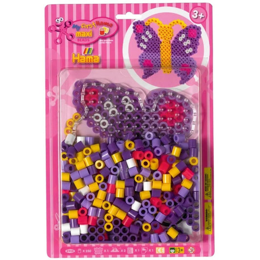 Hama Maxi Bügelperlen, Set Schmetterling mit ca. 250 bunten Bastelperlen, Ø 10,0 mm