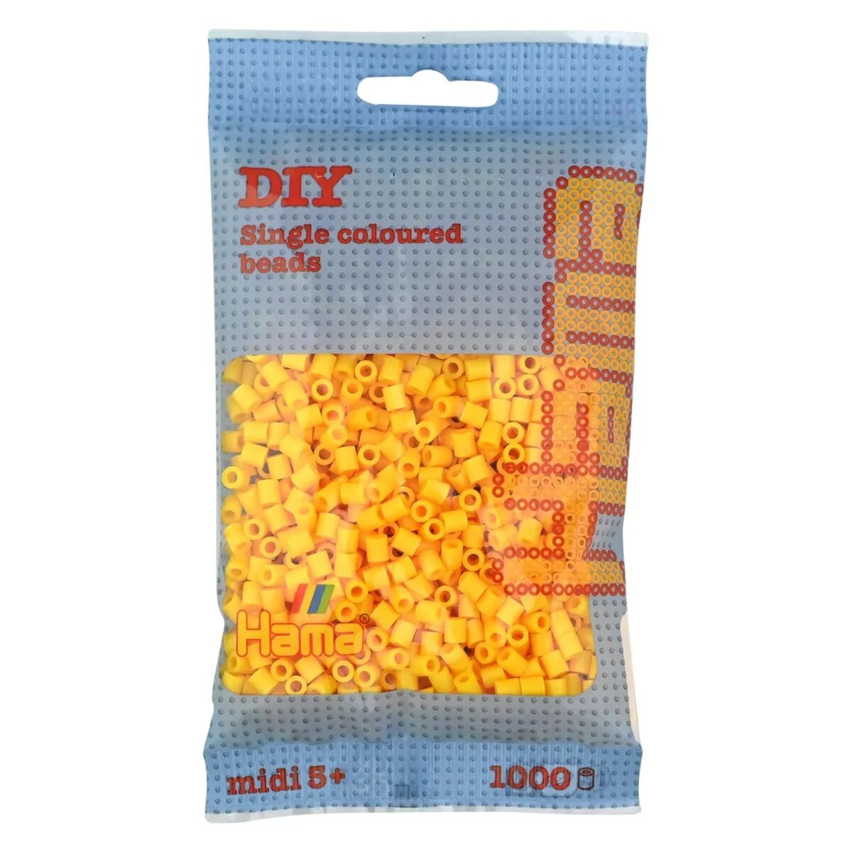 Hama Midi Bügelperlen, Gelb, ca. 1.000 Stück, Ø 5,0 mm