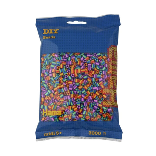 Hama Midi Bügelperlen, Mix 92 gestreift, ca. 3.000 Stück, Ø 5,0 mm