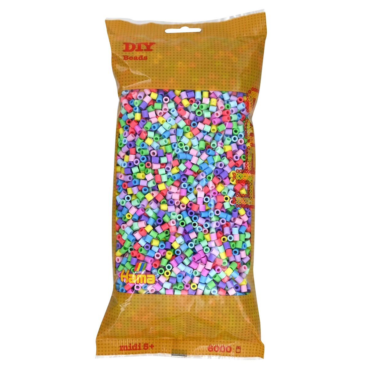 Hama Midi Bügelperlen, Pastell Mix 50, ca. 6.000 Stück, Ø 5,0 mm