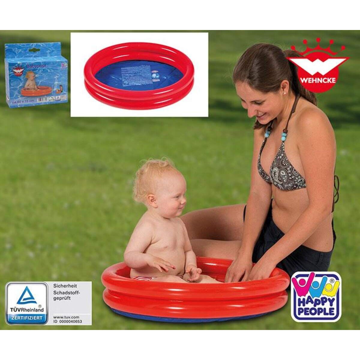 Happy People Babypool Uni 2 Ring, 60 x 15 cm