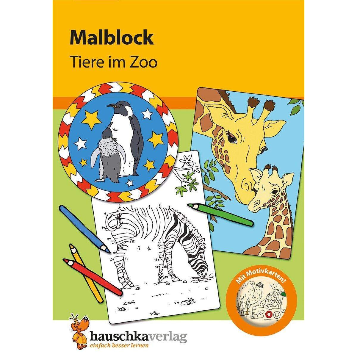 Hauschka Verlag Malblock Tiere im Zoo