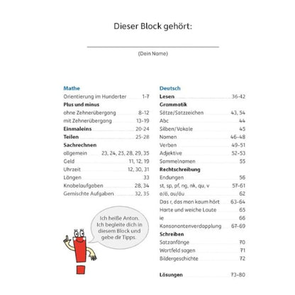 Hauschka Verlag Quer durch die 2. Klasse, Mathematik und Deutsch Übungsblock