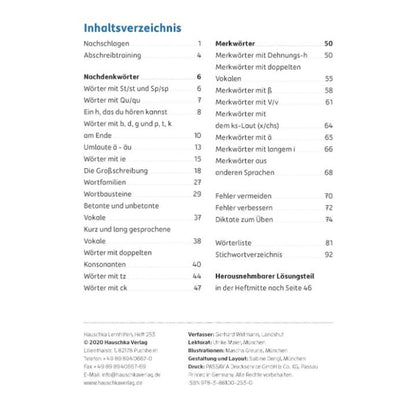 Hauschka Verlag Rechtschreiben und Diktate 3. Klasse