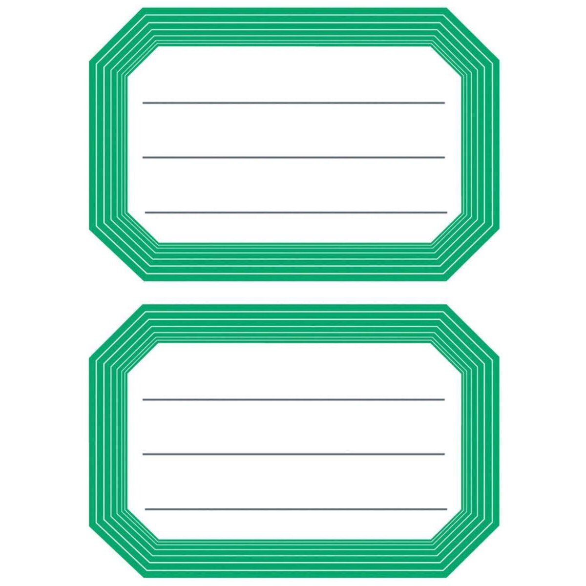 HERMA Schuletiketten, grüner Rand, liniert, 82 x 55mm