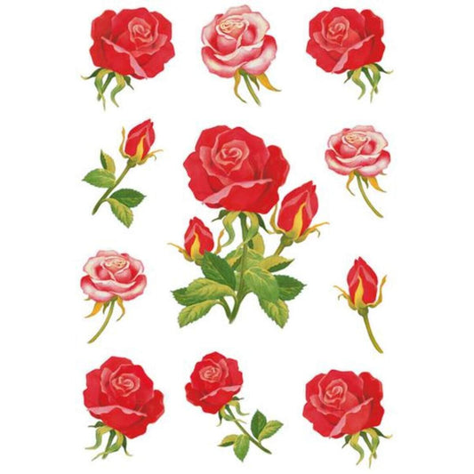 HERMA Sticker Decor Rosen, rot, 3 Bögen