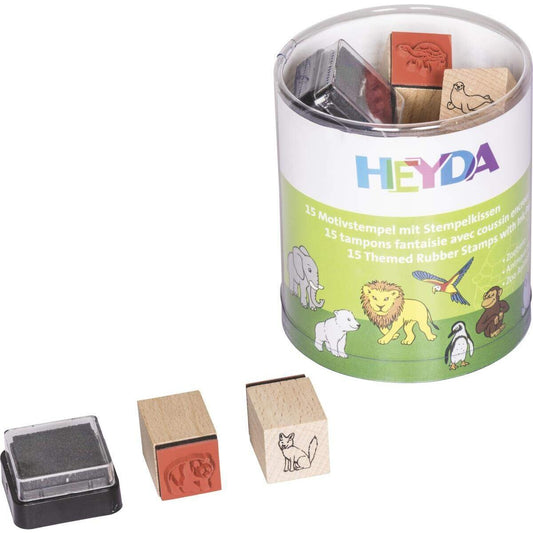 Heyda Motivstempelset Zootiere mit 15 Stempel
