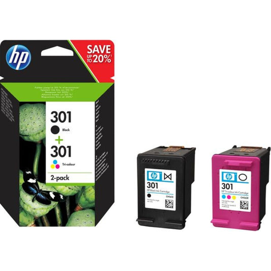 HP 301 2er-Pack Schwarz/Cyan/Magenta/Gelb Original Druckerpatronen