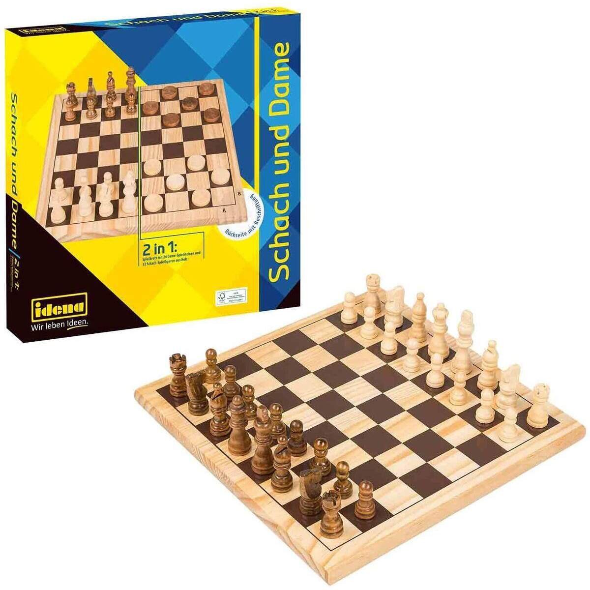 Idena 2in1 Schach & Dame FSC 100%