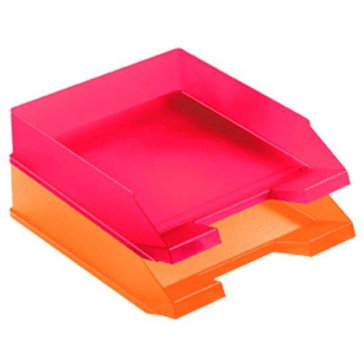 Idena Ablagekorb, 25,3 x 35 cm, DIN A4 - C4, stapelbar, transluzent, orange