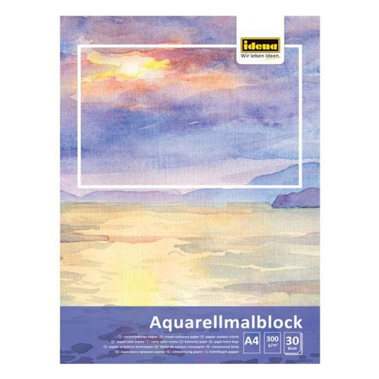 Idena Aquarellmalblock A4, 30 Blatt 300g FSC-Mix