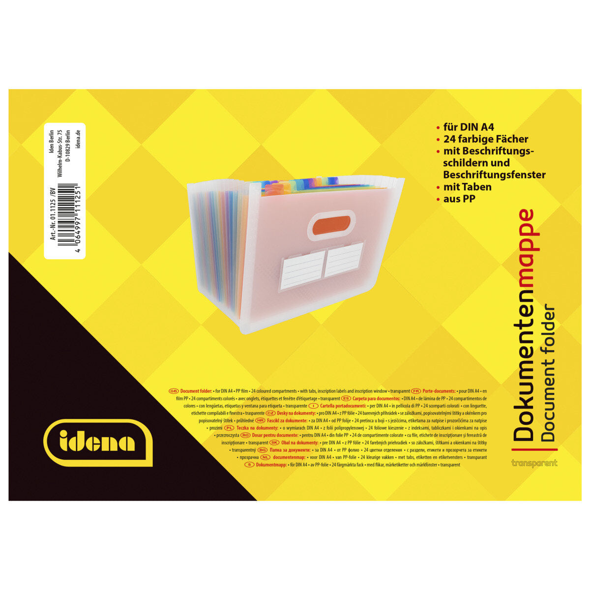Idena Dokumentenmappe A4 mit 24 Fächern