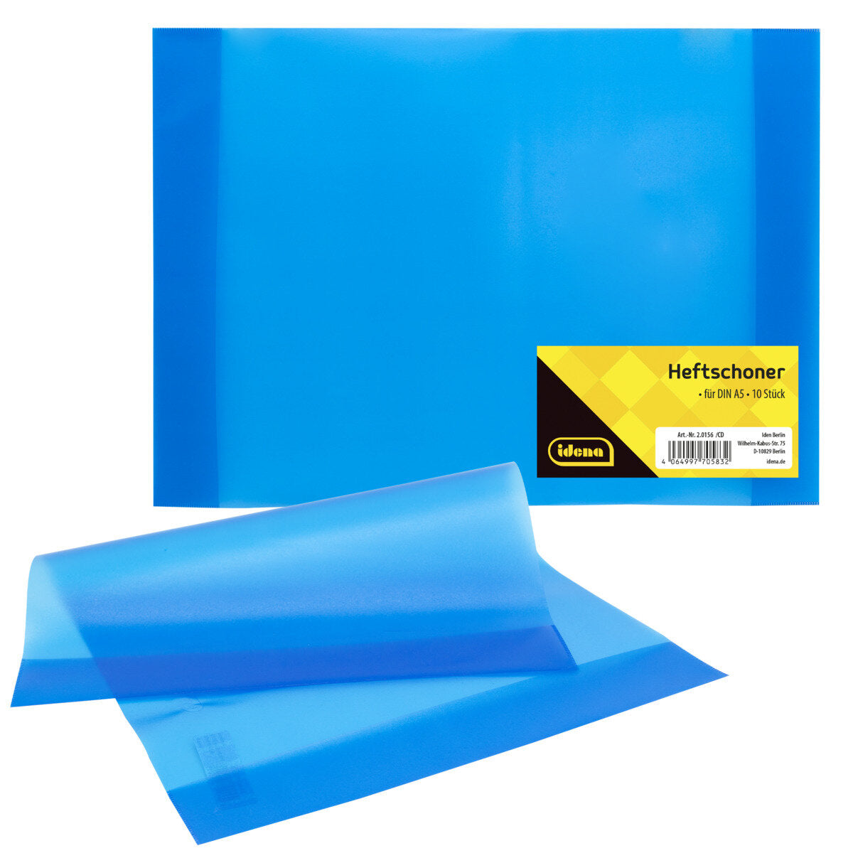 Idena Heftschoner A5, transparent blau