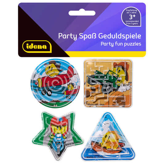 Idena Kinder Partyartikel Geduldspiele 4 Stück
