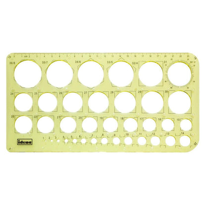 Idena Kreisschablone mit 23 cm Lineal, Ø 1 36 mm