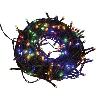 Idena LED Lichterkette 200er, bunt, innen und außen