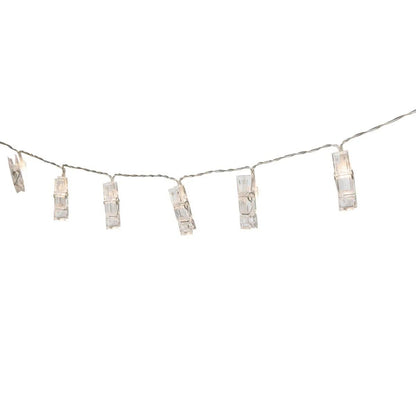 Idena LED Lichterkette Wäscheklammern mit 6h-Timer