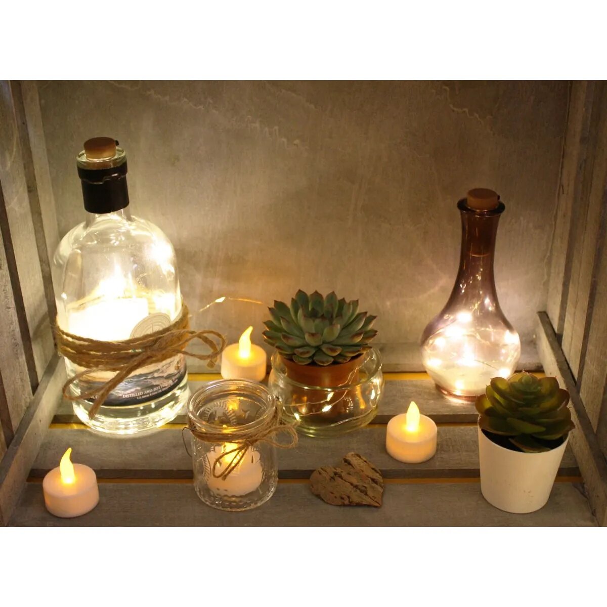 Idena LED Micro Lichterkette mit Korken, 2er