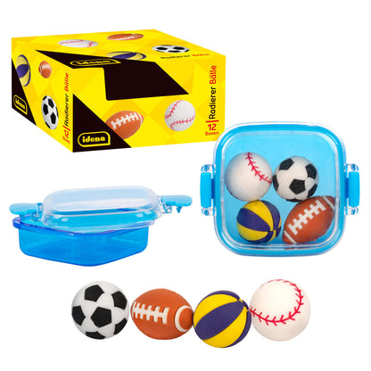 Idena Radierer Bälle in Box, 4er Set
