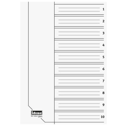 Idena Register A4 10-teilig, 2x5 Farben Folienstärke 0,12 mm