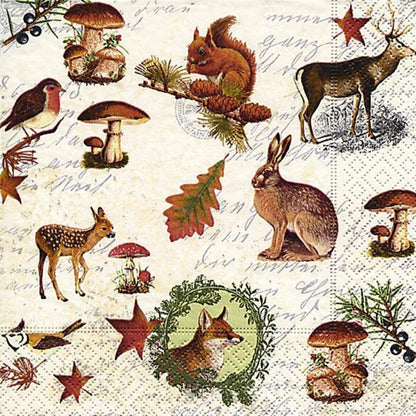 Idena Servietten Herbstmotive 33x33cm, 1 Packung, 6-fach sortiert